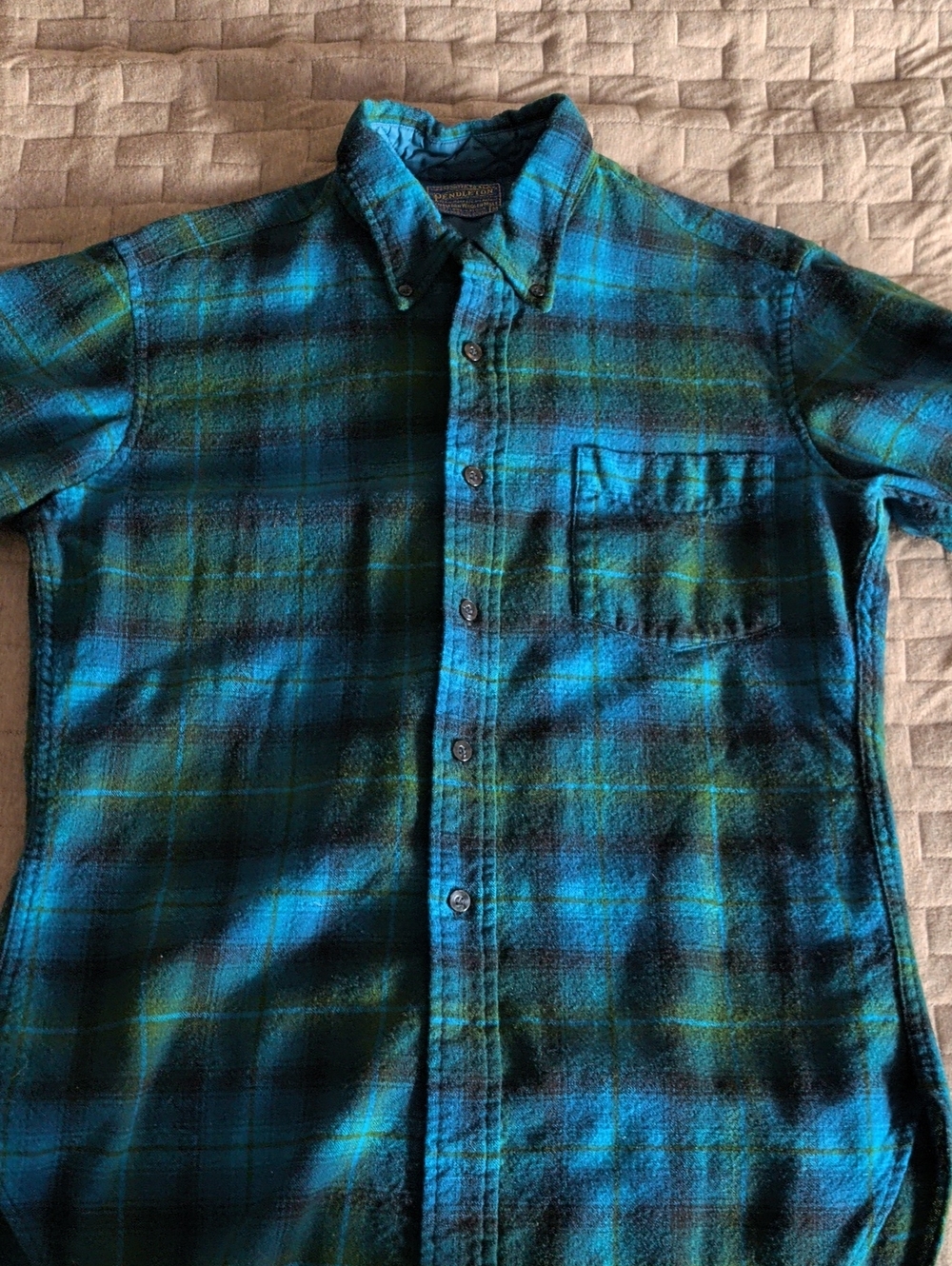 Men's Wool Pendleton Short-Sleeve Button-Down